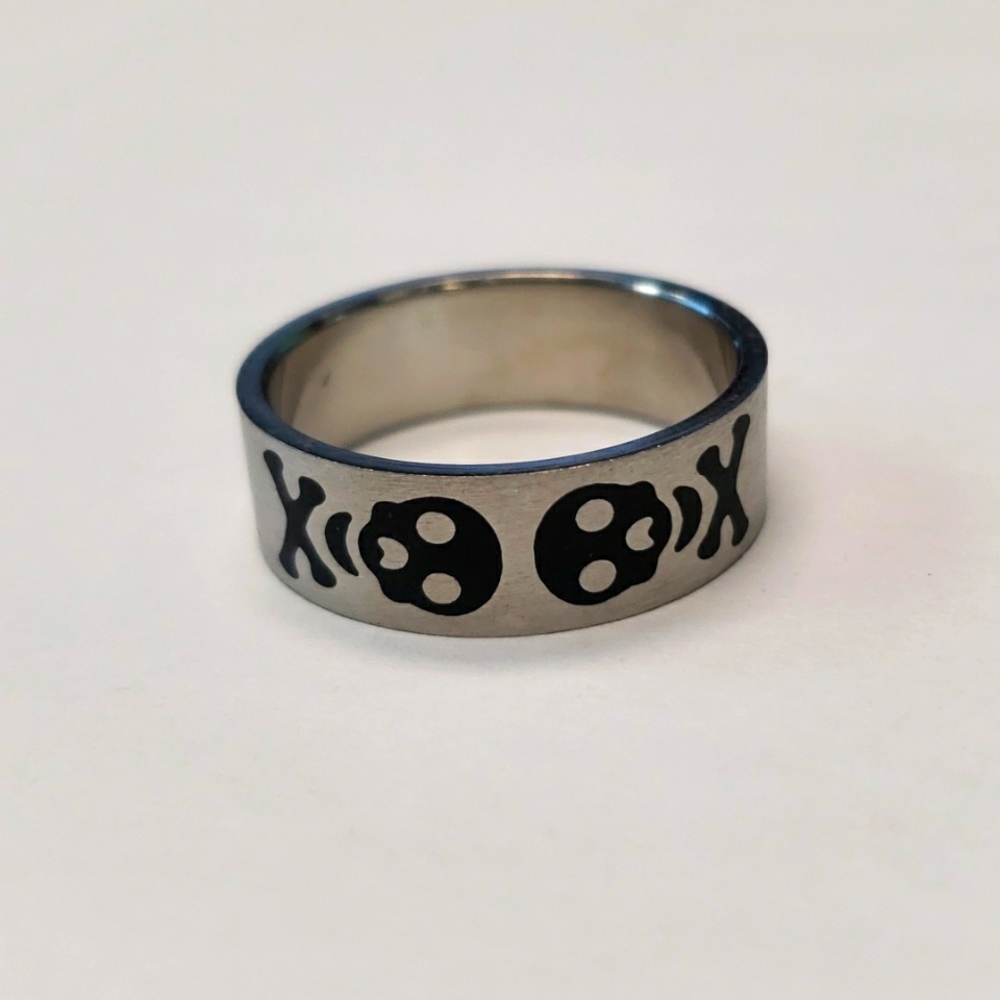 Man 💀 Head Skeleton Biker Band Ring Size 12